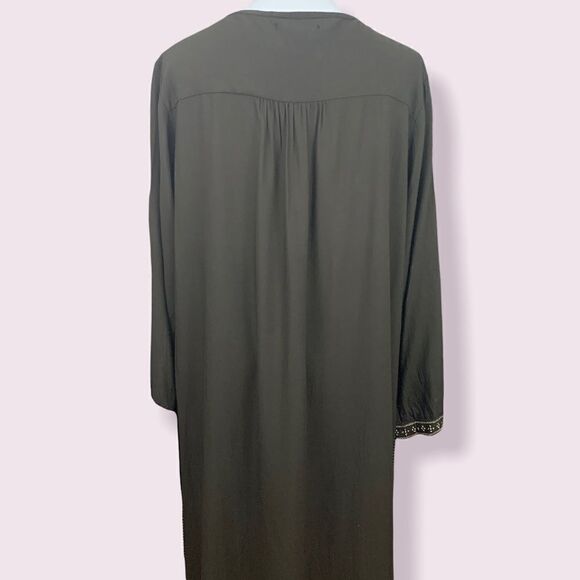 Lucky Brand Rayon Boho embroidered tunic dress brown XL - Picture 3 of 6
